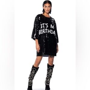 AKIRA Black Sequin Mini Dress